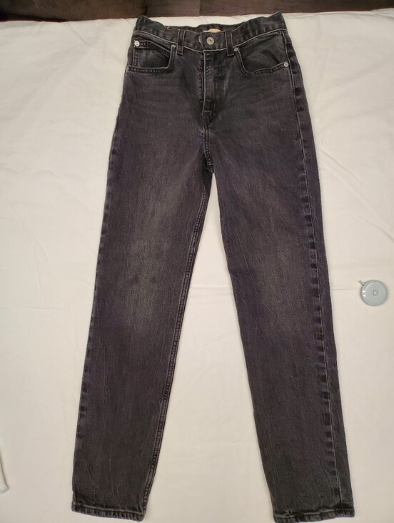 Levi's Denim - Levi's Premium 70s High Slim Straight Jeans Size 24 Gray Black Wash Ultra High
